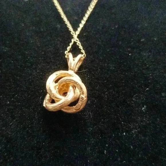 Vintage STC 14k Gold and Diamond Necklace - Picture 3 of 4